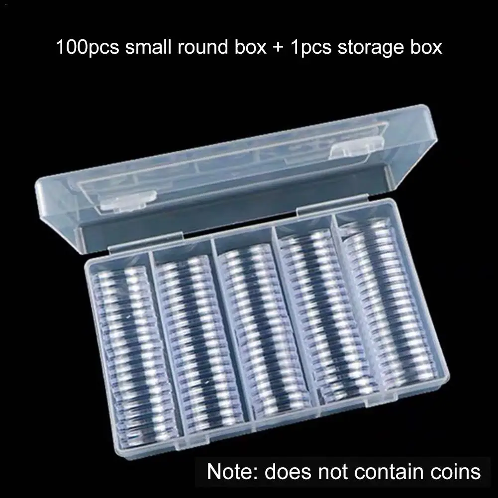 100Pcs 25mm Plastic Clear Coin Capsules Container With Storage Box Round Coin Holder Display Coin Storage Boxes Organizer
100Pcs 25mm Plastic Clear Coin Capsules Container With Storage Box Round Coin Holder Display Coin Storage Boxes Organizer