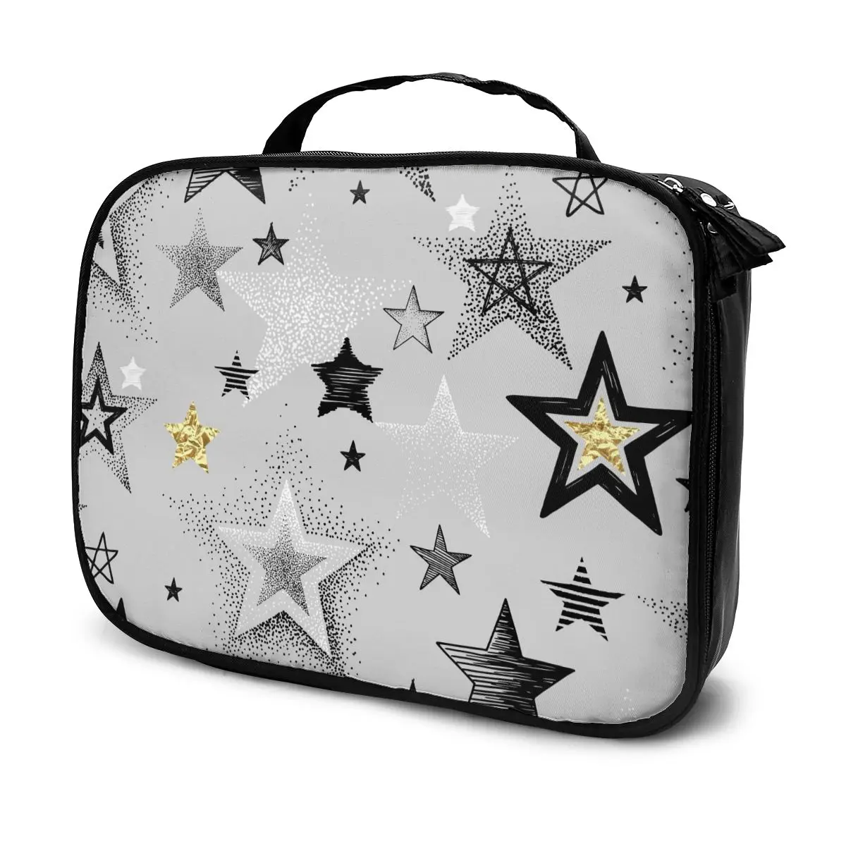 Female Makeup Bag Organizer Black White And Golden Stars Nail Make Up Storage Case Travel Tool Cosmetic Bag Beauty Makeup Case
Female Makeup Bag Organizer Black White And Golden Stars Nail Make Up Storage Case Travel Tool Cosmetic Bag Beauty Makeup Case