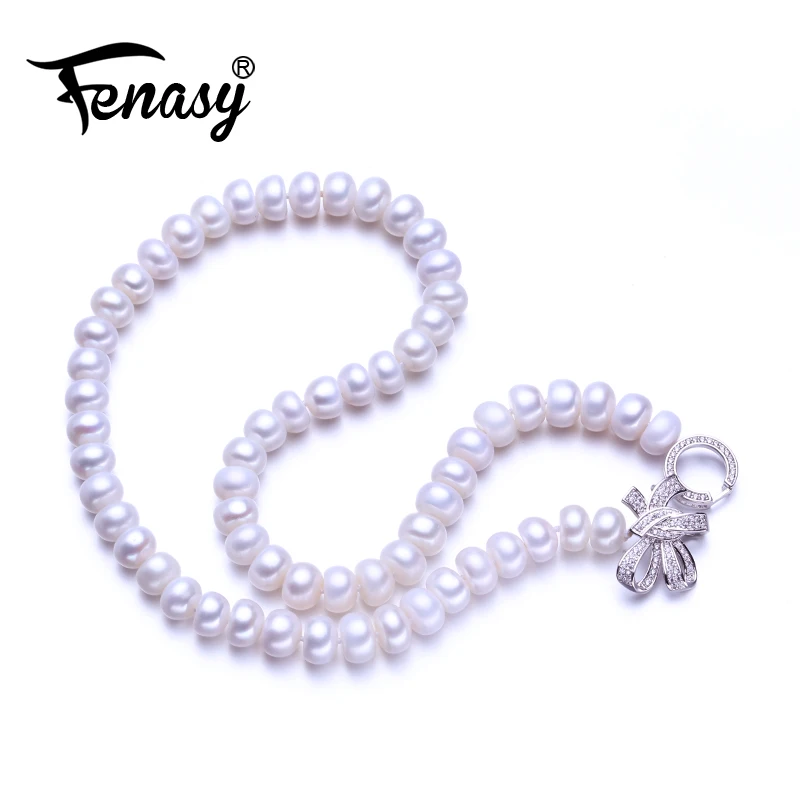 FENASY Handmade DIY Wedding Party Jewelry Elegant 9-10mm Natural Pearl Necklaces For Women Classic Bowknot Choker Necklace
FENASY Handmade DIY Wedding Party Jewelry Elegant 9-10mm Natural Pearl Necklaces For Women Classic Bowknot Choker Necklace