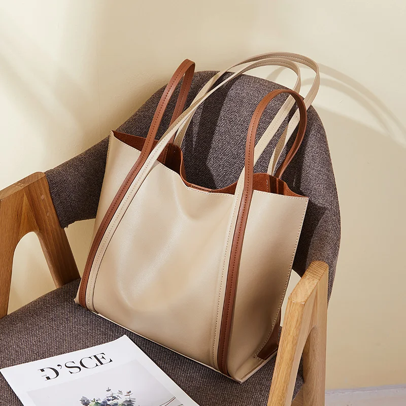 Женская двусторонняя сумка из натуральной кожи, Модная Портативная вместительная сумка для покупок, 2023
Женская двусторонняя сумка из натуральной кожи, Модная Портативная вместительная сумка для покупок, 2023