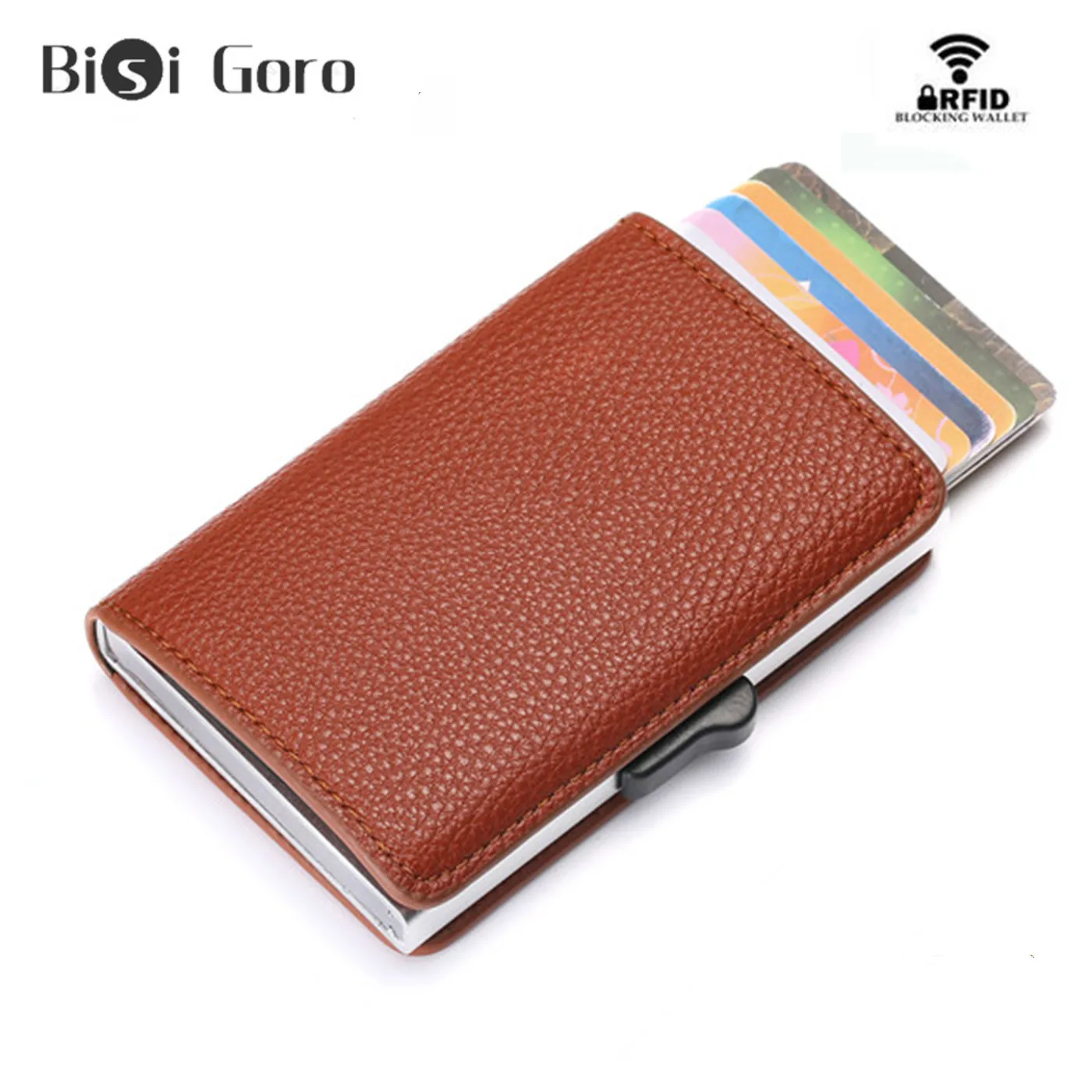 BISI GORO 2021 Minimalist Credit Card Holder RFID Blocking Card Wallet for Travel Aluminum Box Soft Leather Slim ID Card Case
BISI GORO 2021 Minimalist Credit Card Holder RFID Blocking Card Wallet for Travel Aluminum Box Soft Leather Slim ID Card Case