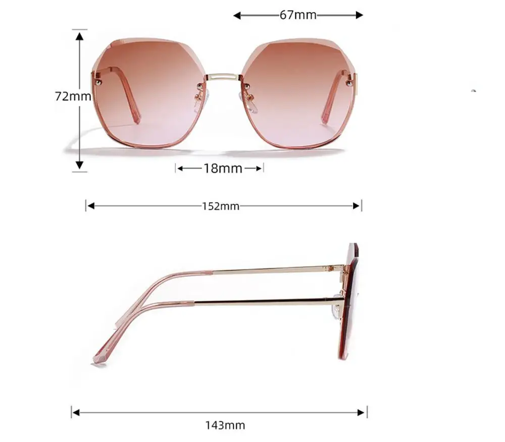 Fashion Lady Sun glasses 2020 Rimless Women Sunglasses Vintage Gradient Color Frame Classic Brand Designer Shades Oculos UV400
Fashion Lady Sun glasses 2020 Rimless Women Sunglasses Vintage Gradient Color Frame Classic Brand Designer Shades Oculos UV400