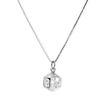 

Rubik's Cube Geometric Necklace Lady Necklace Collarbone Chain Plated White Gold Crystal Stone Pendant Jewelry KXL-1095