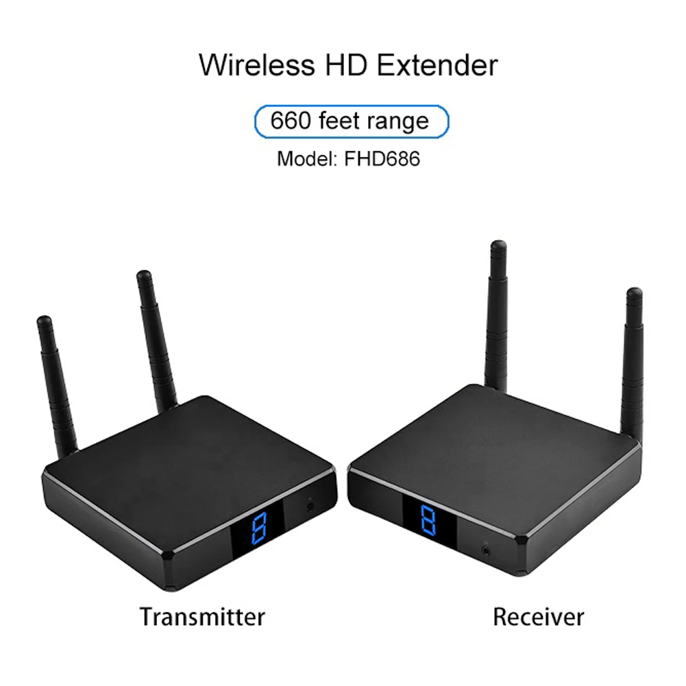Wireless HDMI-compatible Extender Transmitter Receiver 200m Transmission Distance HD 1080P 60Hz for TV Projector
Wireless HDMI-compatible Extender Transmitter Receiver 200m Transmission Distance HD 1080P 60Hz for TV Projector