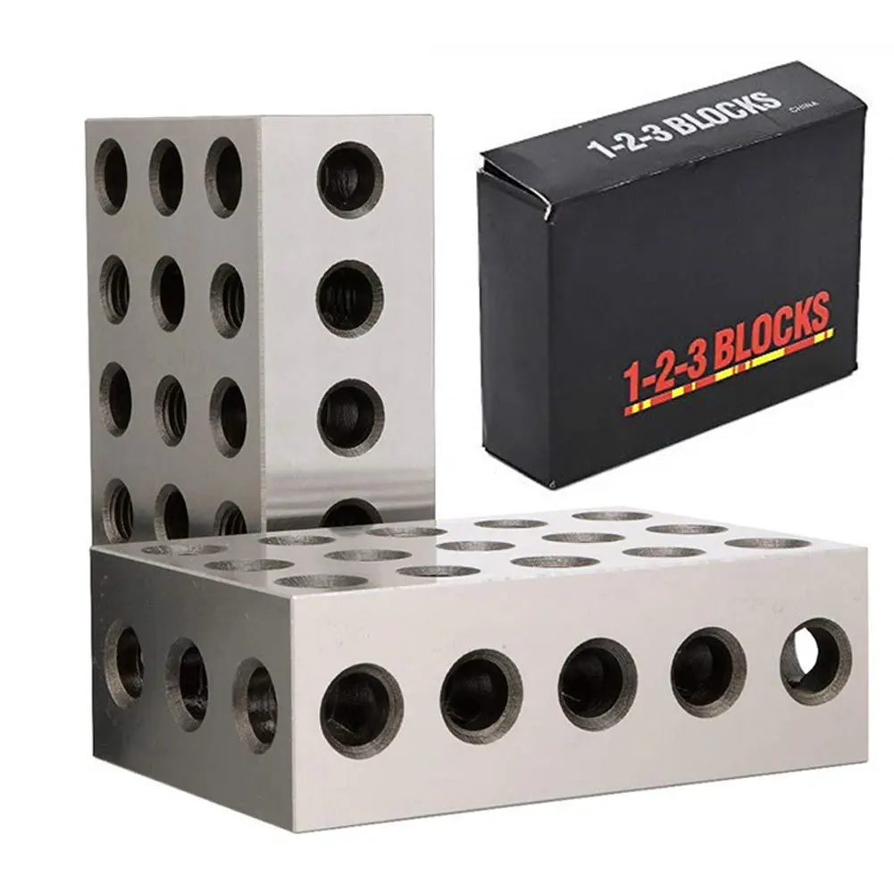 2PCS Milling Machinist Steel 1-2-3 Precision Blocks With 23 Holes 25x50x75mm Steel-Hardened Milling Tool For Machine Silver
2PCS Milling Machinist Steel 1-2-3 Precision Blocks With 23 Holes 25x50x75mm Steel-Hardened Milling Tool For Machine Silver
