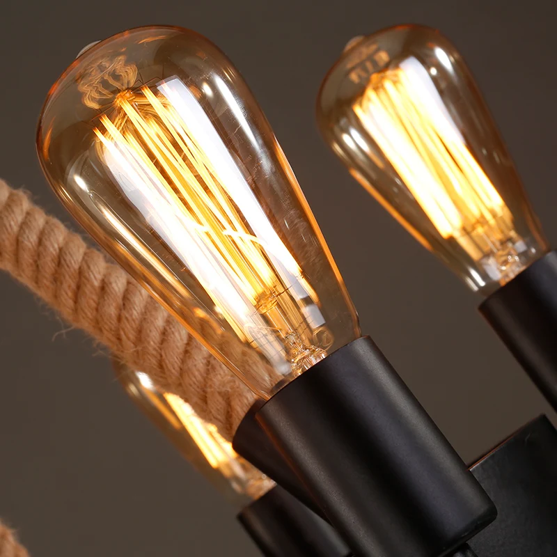 Loft retro industrial wind living room dining room creative lamps American bar net curry project decorative hemp rope chandelier
Loft retro industrial wind living room dining room creative lamps American bar net curry project decorative hemp rope chandelier