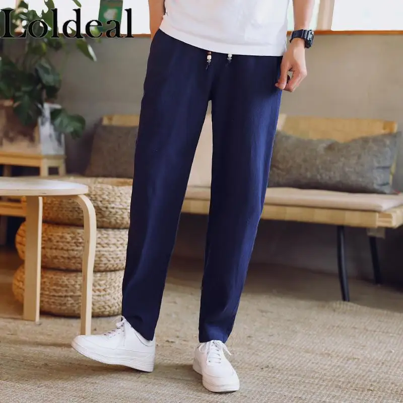 Loldeal Chinese Style Solid Color Casual Long Pants Mixed Cotton Elastic Waist Men
Loldeal Chinese Style Solid Color Casual Long Pants Mixed Cotton Elastic Waist Men