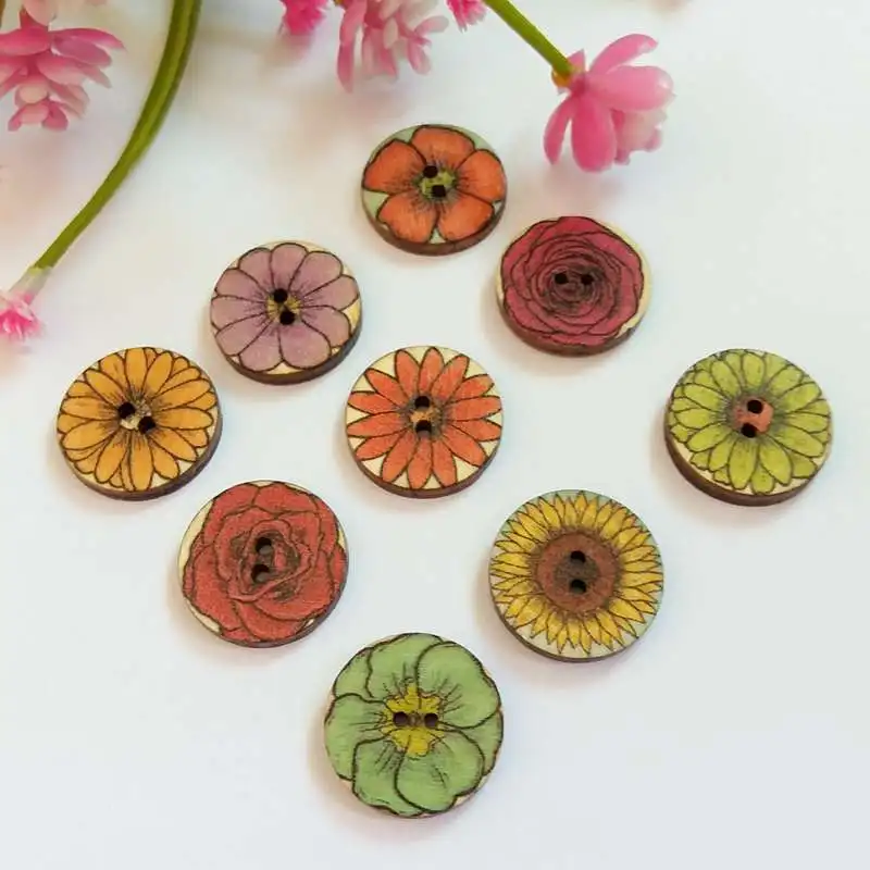 50pcs /lot Mixed Vintage flower painted 20mm Round Wooden buttons For decoration sewing Crafts and Scrapbooking supplies
50pcs /lot Mixed Vintage flower painted 20mm Round Wooden buttons For decoration sewing Crafts and Scrapbooking supplies