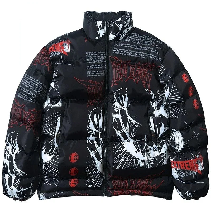Hip Hop Graffiti Cartoon Anime Print Parkas Mens Streetwear Harajuku Winter Thickend Warm Zipper Padded Jacket Coats Unisex
Hip Hop Graffiti Cartoon Anime Print Parkas Mens Streetwear Harajuku Winter Thickend Warm Zipper Padded Jacket Coats Unisex