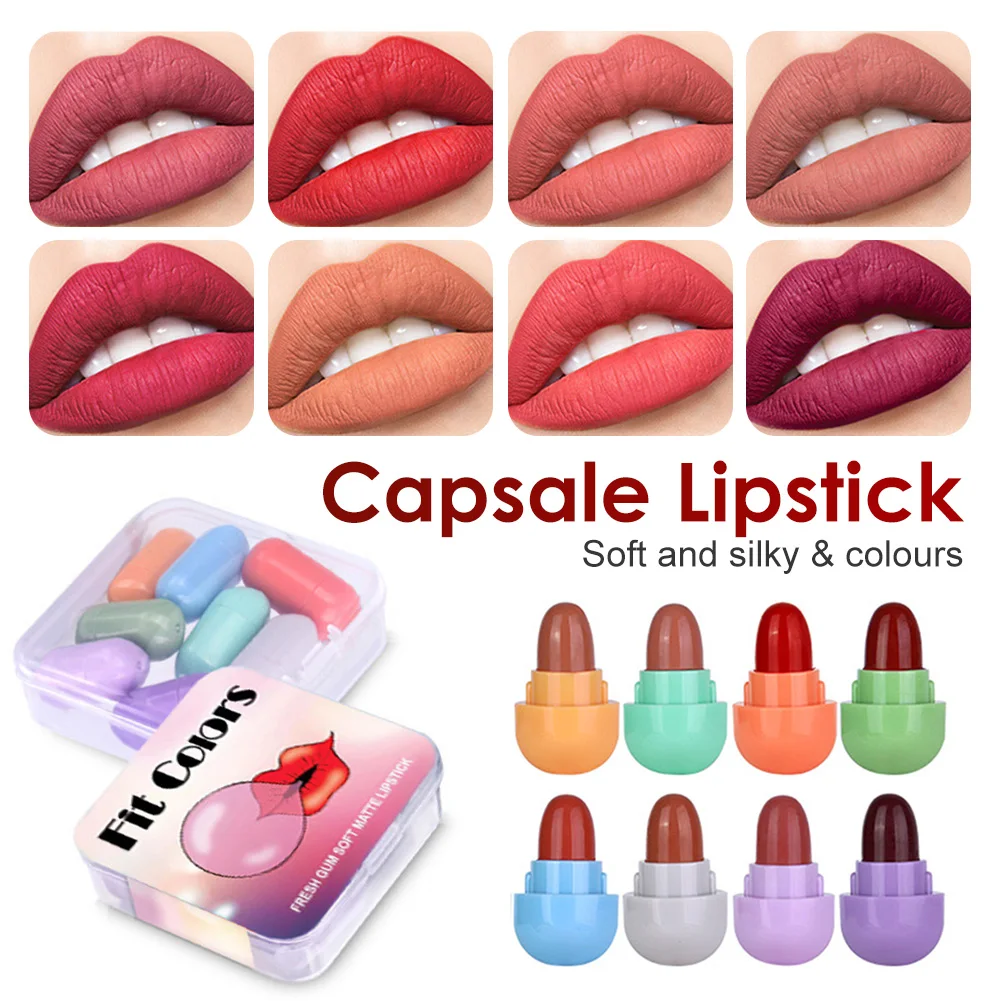 8 Colors Mini Capsule Matte Lipstick Set Waterproof Non-Stick Lip Stick Cosmetics Makeup Gift for Girls Women New Hot
8 Colors Mini Capsule Matte Lipstick Set Waterproof Non-Stick Lip Stick Cosmetics Makeup Gift for Girls Women New Hot