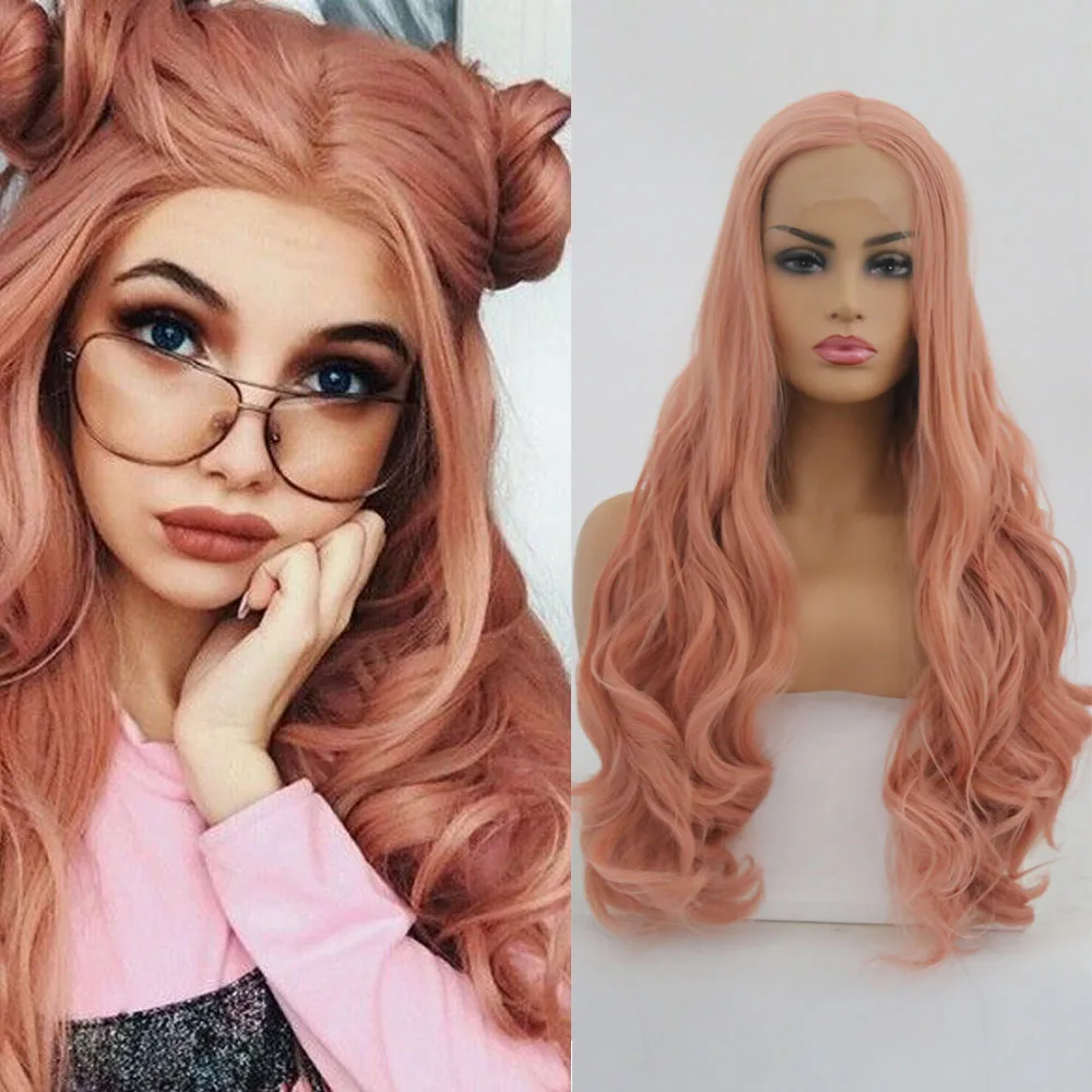 QUINLUX WIGS Pink Wavy Long Wig For Black Women Cosplay Synthetic Lace Front Wig With Middle Part Glueless Heat Fiber Rose Peach
QUINLUX WIGS Pink Wavy Long Wig For Black Women Cosplay Synthetic Lace Front Wig With Middle Part Glueless Heat Fiber Rose Peach