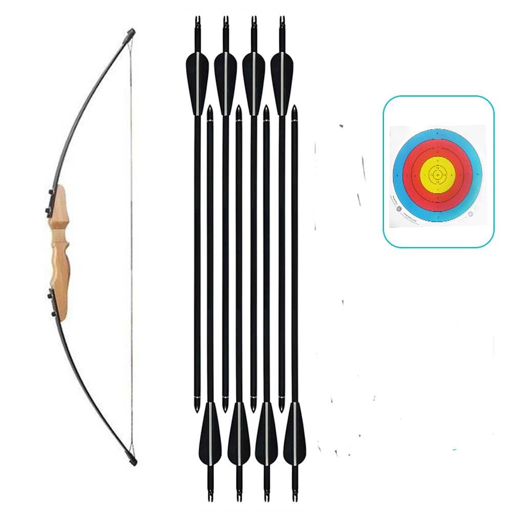 

Стрелы-черный прямой лук, Рекурсивный лук 30-40 фунтов, деревянный лук для стрельбы из лука, уличный охотничий лук, спортивный лук для стрел, лу...