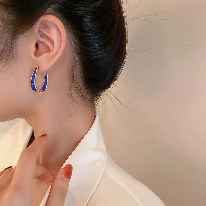 Geometric Blue Hoop Earrings Round Circle Fashion Metallic Personality Earrings for Women Girl Wedding Party Jewelry
Geometric Blue Hoop Earrings Round Circle Fashion Metallic Personality Earrings for Women Girl Wedding Party Jewelry