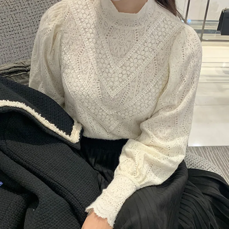 2021 New Spring Stand Collar Puff Long Sleeve Blouse Women Solid Lace Work Style Office Lady Heavy Work Shirt
2021 New Spring Stand Collar Puff Long Sleeve Blouse Women Solid Lace Work Style Office Lady Heavy Work Shirt