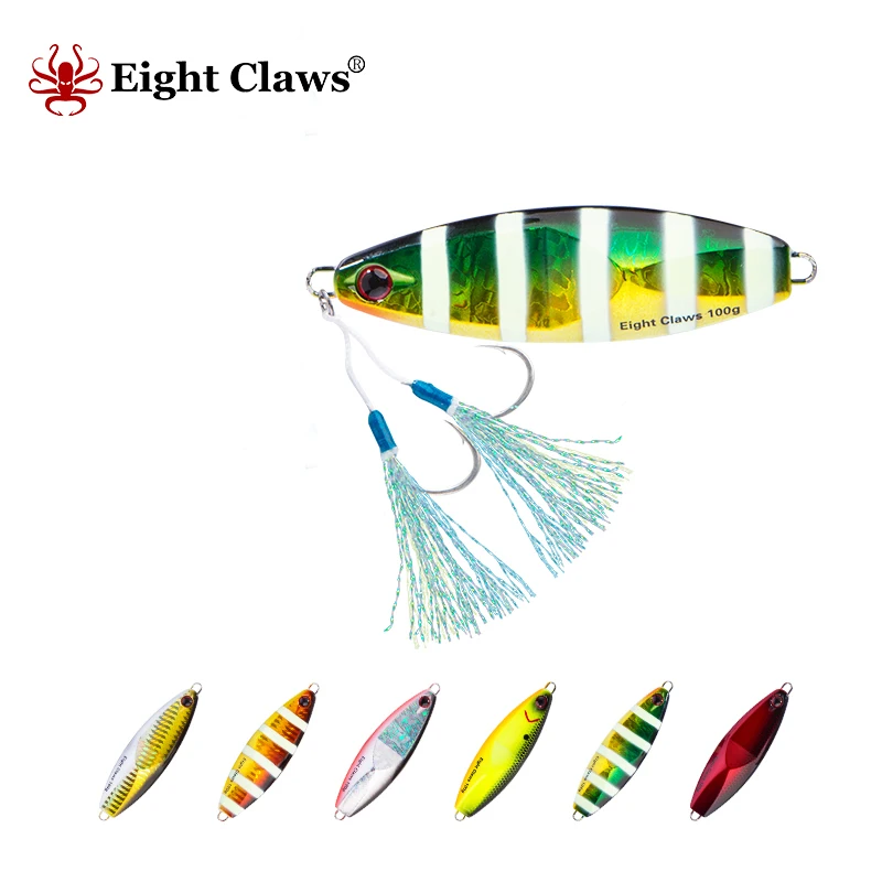 EIGHT CLAWS 80g 100g Metal Lure Saltwater Jig Bait Boat Trolling Slow Pitch Jigging Wobbler Swimbait Artificial Metal Bait
EIGHT CLAWS 80g 100g Metal Lure Saltwater Jig Bait Boat Trolling Slow Pitch Jigging Wobbler Swimbait Artificial Metal Bait