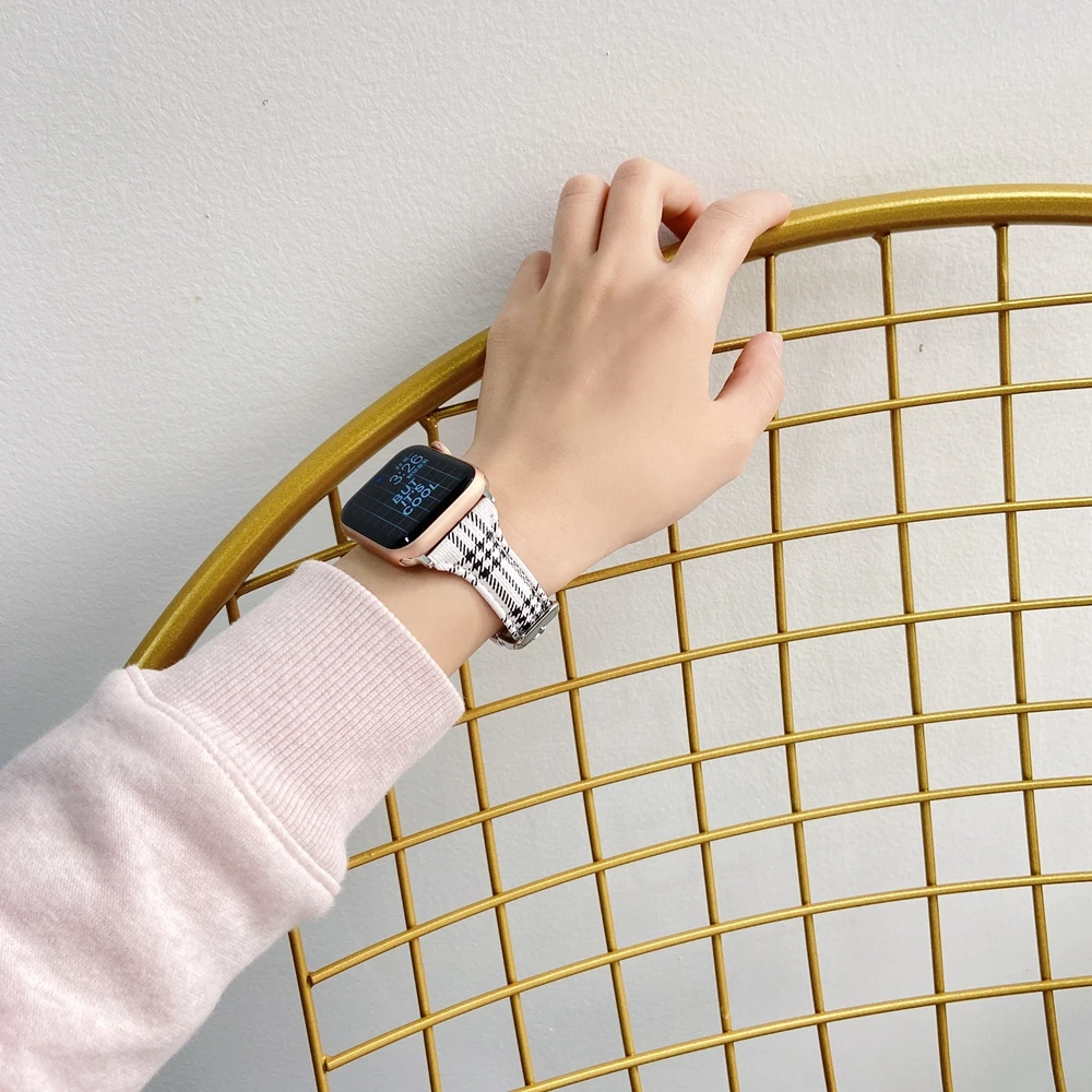 Отличная Петля из натуральной кожи для Apple Watch Band 40 мм 44 ремешок iwatch 38 42 series 1 2 3 4 5 6 se