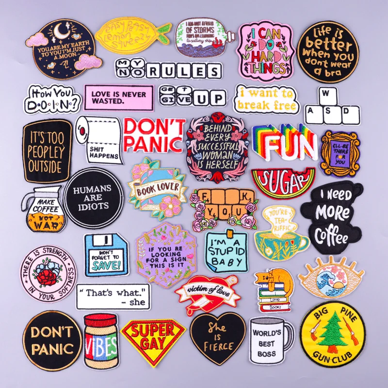 Cartoon Letters Stripes Patches For Clothes Badges Stickers DIY Flowers Embroidered Patches For Clothing Thermoadhesive Patches
Cartoon Letters Stripes Patches For Clothes Badges Stickers DIY Flowers Embroidered Patches For Clothing Thermoadhesive Patches