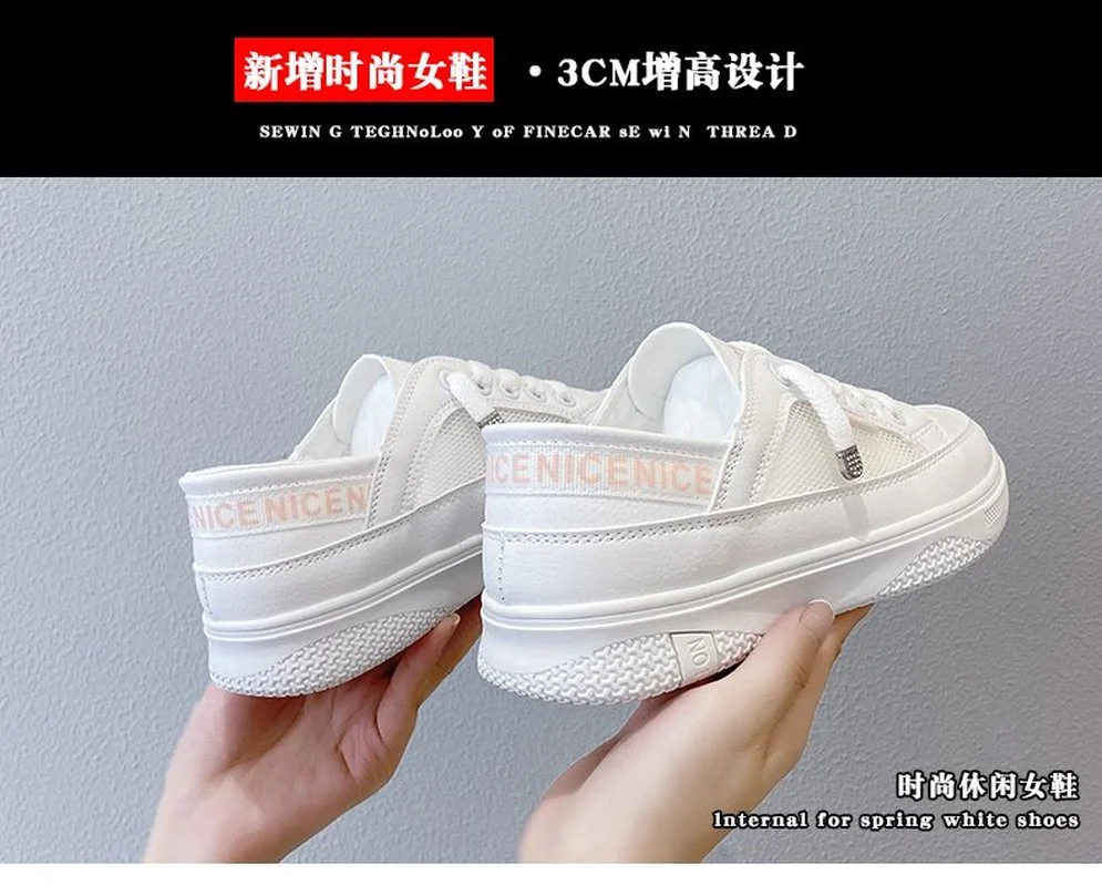 Inner increase shoes women 2021 summer thin section comfortable mesh breathable hollow thick sole casual shoes Tennis female 
Inner increase shoes women 2021 summer thin section comfortable mesh breathable hollow thick sole casual shoes Tennis female