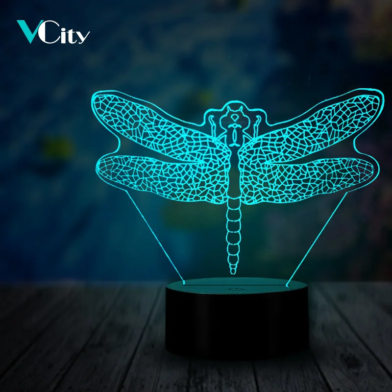 VCity 3D Dragonfly Lamp Animal Illusion Acrylic Night Light USB LED Touch Remote Base Lampara Child's Birthday Holiday Presents
VCity 3D Dragonfly Lamp Animal Illusion Acrylic Night Light USB LED Touch Remote Base Lampara Child's Birthday Holiday Presents