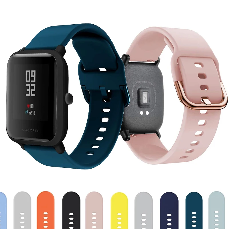 Силиконовый ремешок для Huami Amazfit GTS GTR 42 мм браслет 20 Bip BIT Youth носимый часов|Ремешки