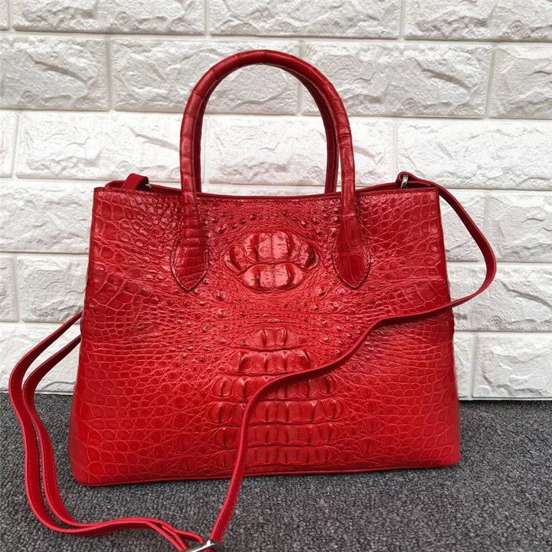 Classical Designer Real Crocodile Skin Female Red Totes Lady Solid Handbag Genuine Alligator Leather Women's Large Shoulder Bag
Classical Designer Real Crocodile Skin Female Red Totes Lady Solid Handbag Genuine Alligator Leather Women's Large Shoulder Bag