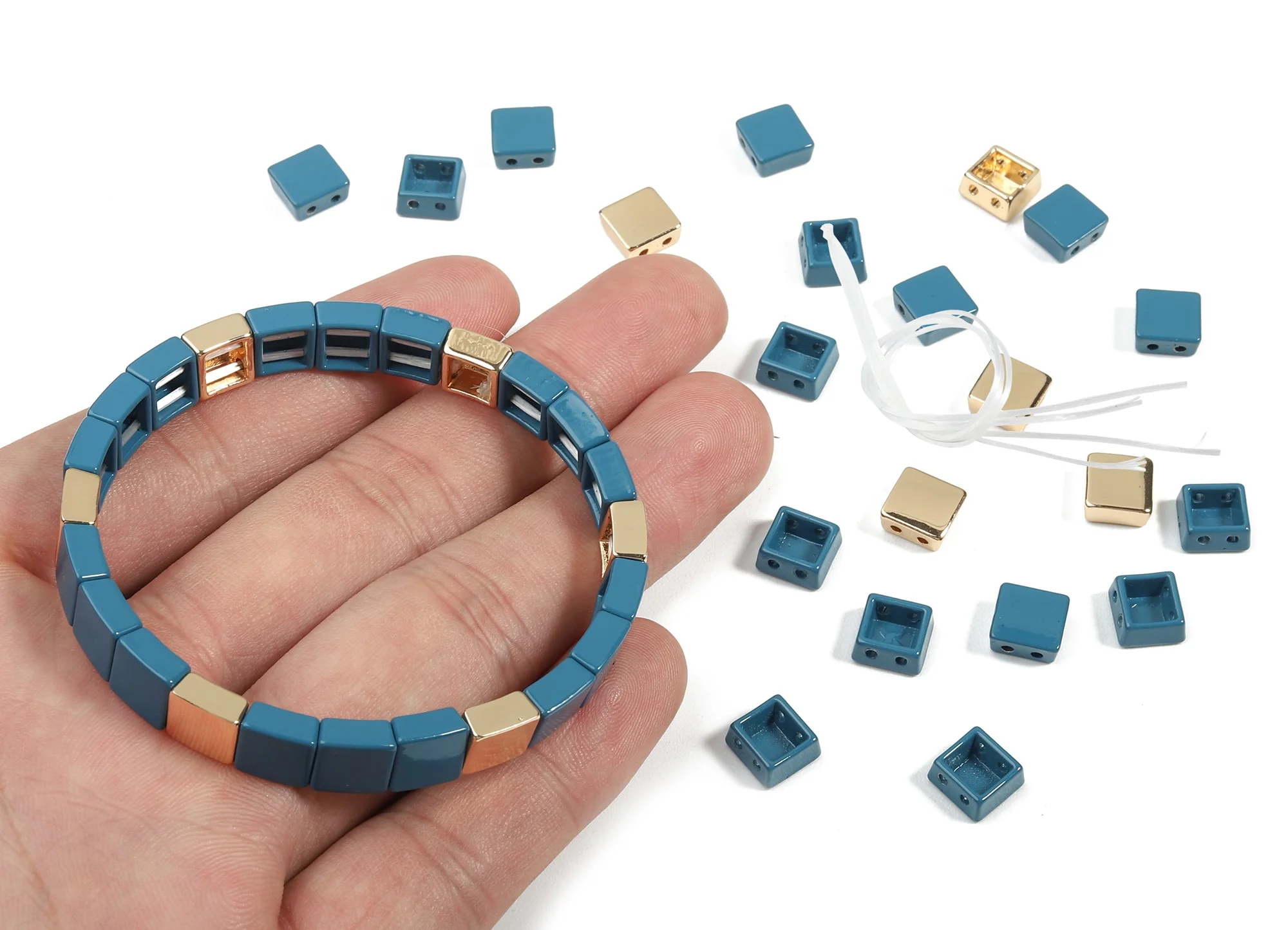 Tila Tile Bracelet Beads Set - Enamel Square 2 Hole Beads for Stretchy Bracelet - 1Bracelet - 61x8.03x3.97mm - ET1017
Tila Tile Bracelet Beads Set - Enamel Square 2 Hole Beads for Stretchy Bracelet - 1Bracelet - 61x8.03x3.97mm - ET1017