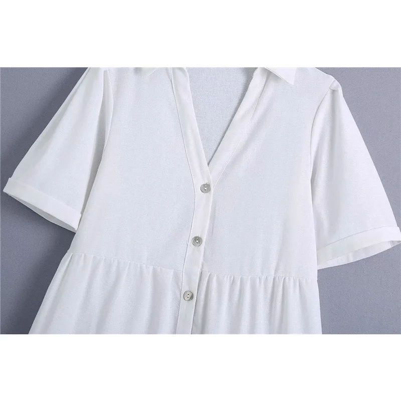 Solid Pleated Shirt Dress Women Folds V Neck Turn Down Collar Buttons Short Sleeve Loose Midi Dress Female Casual Party Vestidos
Solid Pleated Shirt Dress Women Folds V Neck Turn Down Collar Buttons Short Sleeve Loose Midi Dress Female Casual Party Vestidos