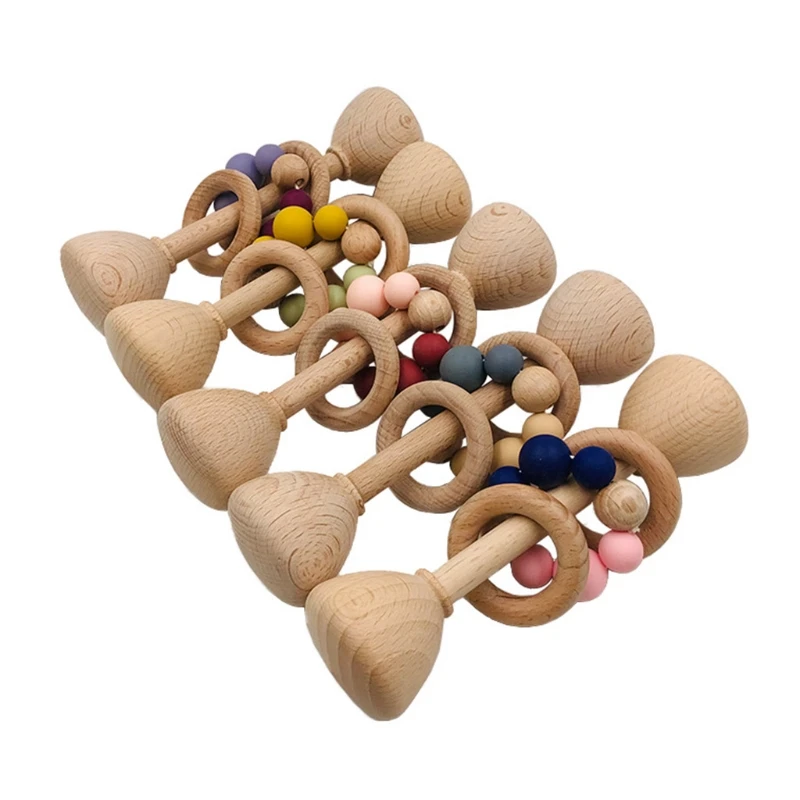 Baby Wooden Teether Rattle Silicone Beads Beech Ring Infants Soother Molar Toy Newborn Teething Nursing Shower Gifts
Baby Wooden Teether Rattle Silicone Beads Beech Ring Infants Soother Molar Toy Newborn Teething Nursing Shower Gifts