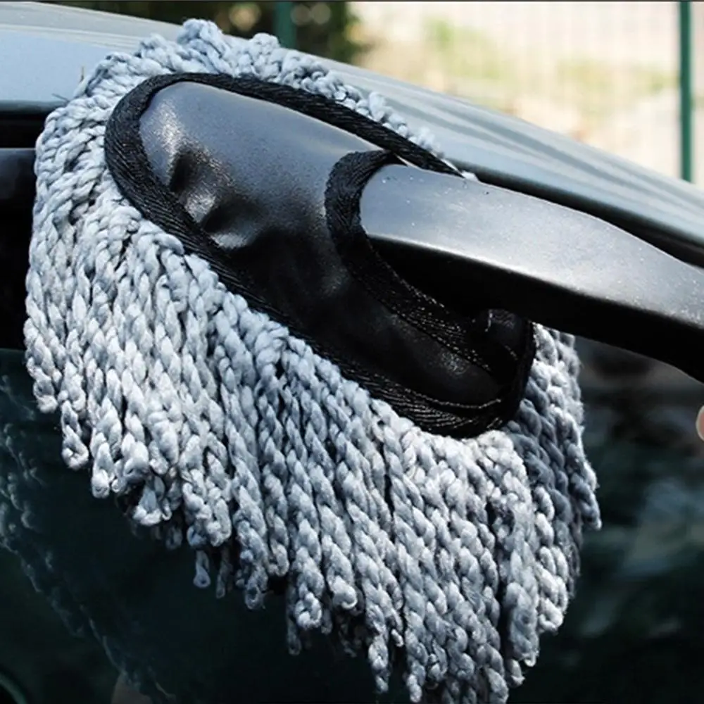 2Pcs/Set Blue Cleaning Brush Car Microfiber Dust Removal Cleaning Brush Retractable Car Cleaning Brush