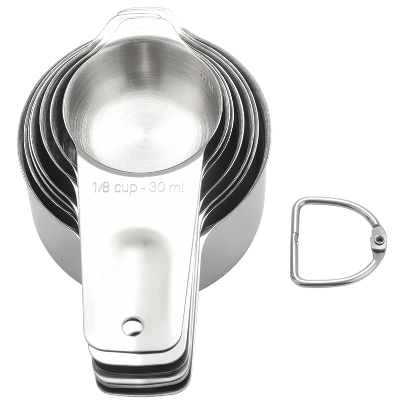 Measuring Cups Set Of 7 With 1/8 Cup Coffee Scoop,Stainless Steel Metal Measuring Cup, 7 Piece Stackable Set With Spout
Measuring Cups Set Of 7 With 1/8 Cup Coffee Scoop,Stainless Steel Metal Measuring Cup, 7 Piece Stackable Set With Spout