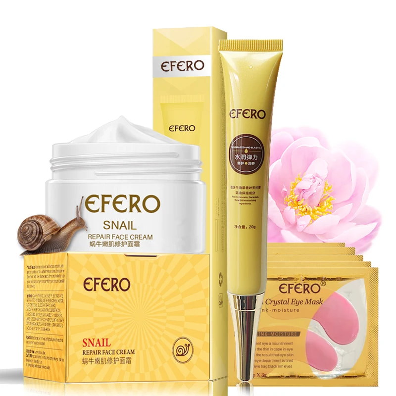 EFERO Face Care Whitening Snail Cream Moisturizing Hydrating Eye Mask Lip Pad Anti Aging Collagen Eye Cream Snail Repair Cream
EFERO Face Care Whitening Snail Cream Moisturizing Hydrating Eye Mask Lip Pad Anti Aging Collagen Eye Cream Snail Repair Cream
