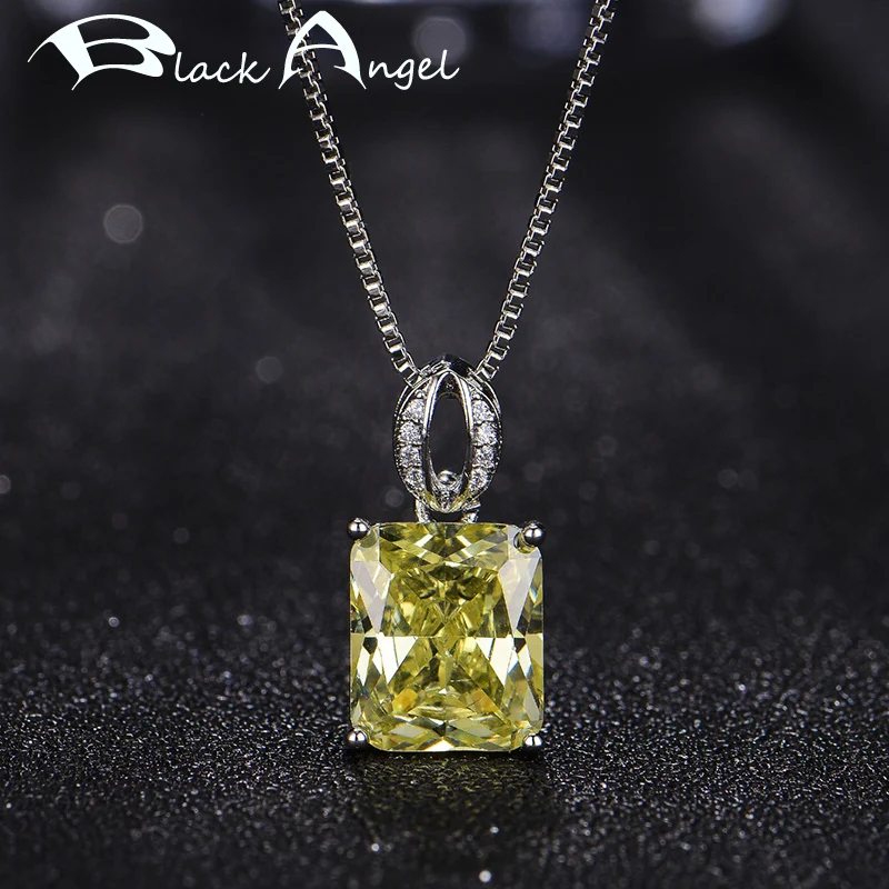BLACK ANGEL Luxury Square Citrine 925 Silver Pink Topaz Gemstone Pendant Necklace For Women Wedding Jewelry Wholesale Gift
BLACK ANGEL Luxury Square Citrine 925 Silver Pink Topaz Gemstone Pendant Necklace For Women Wedding Jewelry Wholesale Gift