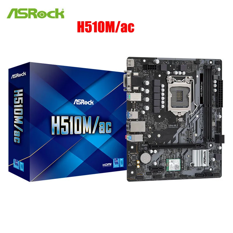 Original Brand New ASRock H510M/ac WiFi Desktop Motherboard Support CPU 10100/10400F/11400F (Intel H510/LGA 1200)
Original Brand New ASRock H510M/ac WiFi Desktop Motherboard Support CPU 10100/10400F/11400F (Intel H510/LGA 1200)