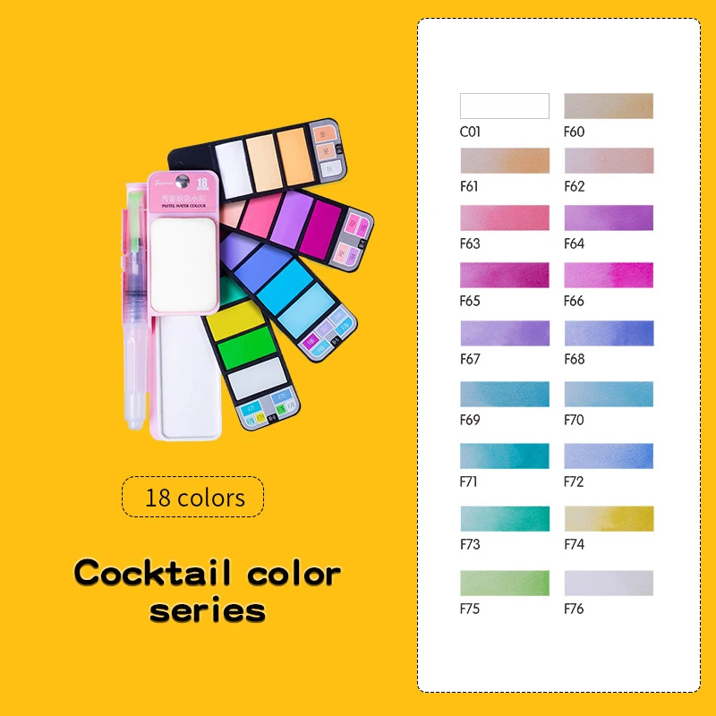 Superior 18/25/33/42 Solid Watercolor Paint Set With Water Brush Pen Foldable Travel Water Color Pigment For Draw Dropshipping
Superior 18/25/33/42 Solid Watercolor Paint Set With Water Brush Pen Foldable Travel Water Color Pigment For Draw Dropshipping