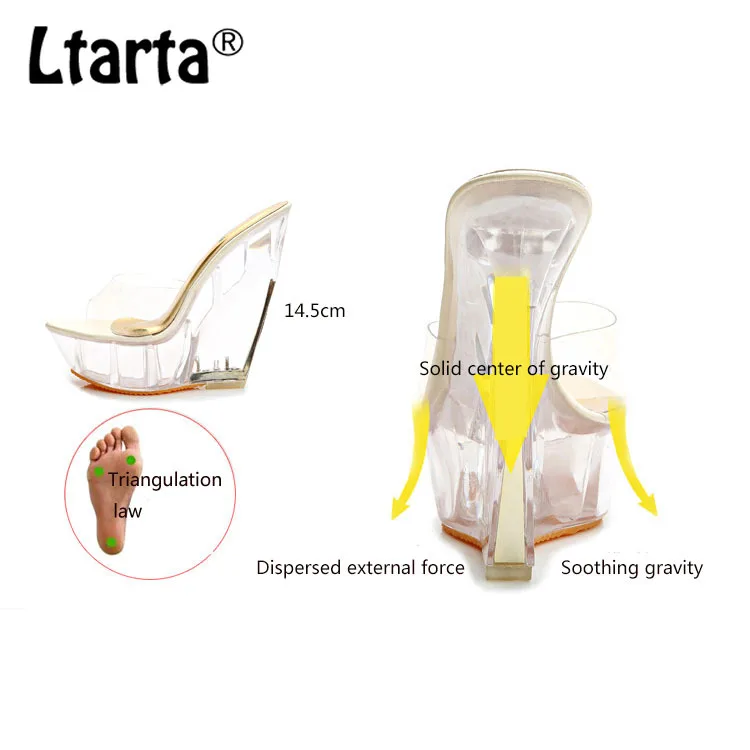 LTARTA/женские Клубные вечерние босоножки на высоком каблуке Шлепанцы Кристально