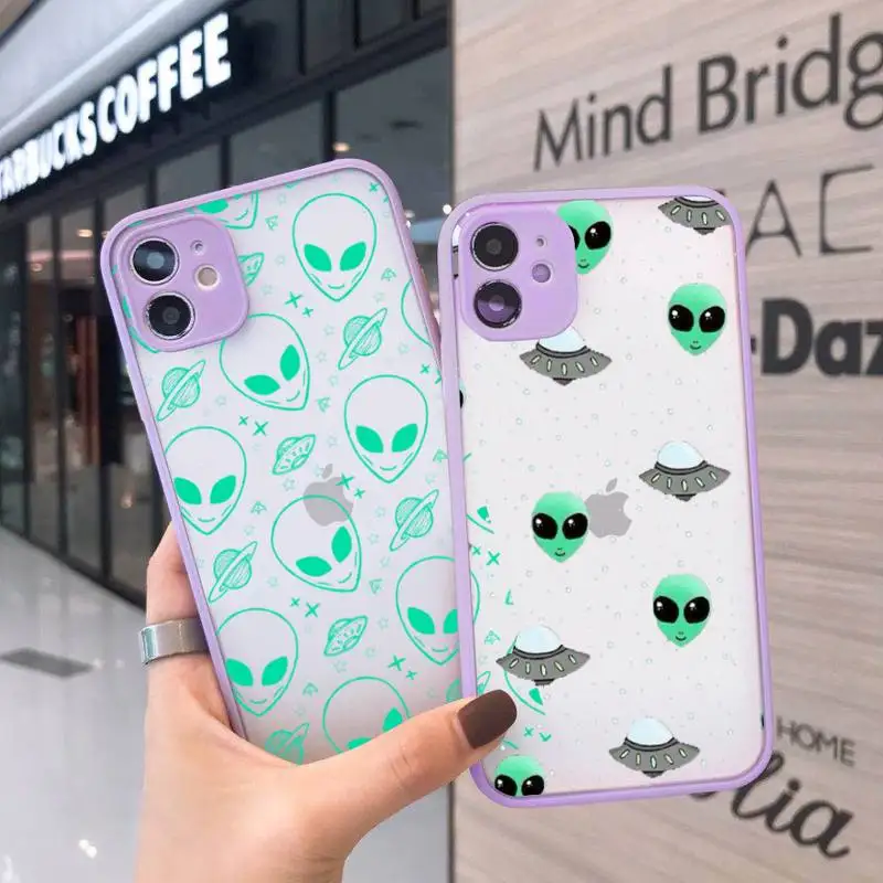 Fashion E.T. Alien Phone Case For iPhone 13 12 11 Mini Pro XR XS Max 7 8 Plus X Matte transparent Purple Back Cover
Fashion E.T. Alien Phone Case For iPhone 13 12 11 Mini Pro XR XS Max 7 8 Plus X Matte transparent Purple Back Cover