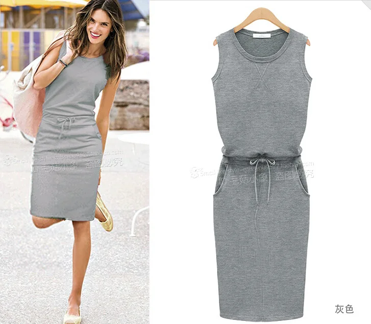 Women Causal Sleeveless Pockets Pencil Dress 2020 Summer Solid Drawstring Waist Beach Party Sundress
Women Causal Sleeveless Pockets Pencil Dress 2020 Summer Solid Drawstring Waist Beach Party Sundress