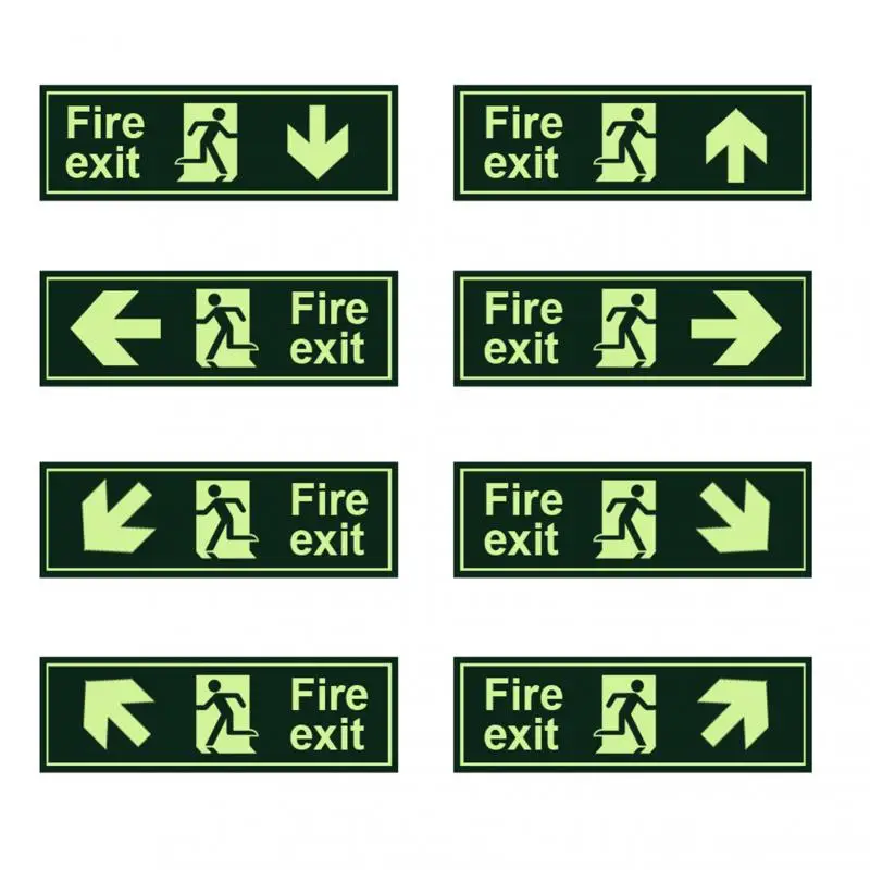 Fire Safety Exit Sign Warning Guidance Signage Luminous Glow In Dark Sticker For Stairway Hallway Hotel Basement Night Vision
Fire Safety Exit Sign Warning Guidance Signage Luminous Glow In Dark Sticker For Stairway Hallway Hotel Basement Night Vision
