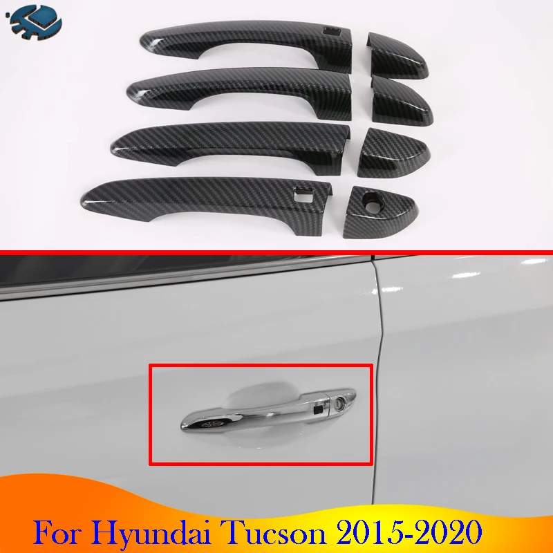 For Hyundai Tucson 2015-2020 Car Accessories Carbon Fiber Style Door Handle Cover With Smart Key Hole Catch Cap Trim Molding
For Hyundai Tucson 2015-2020 Car Accessories Carbon Fiber Style Door Handle Cover With Smart Key Hole Catch Cap Trim Molding