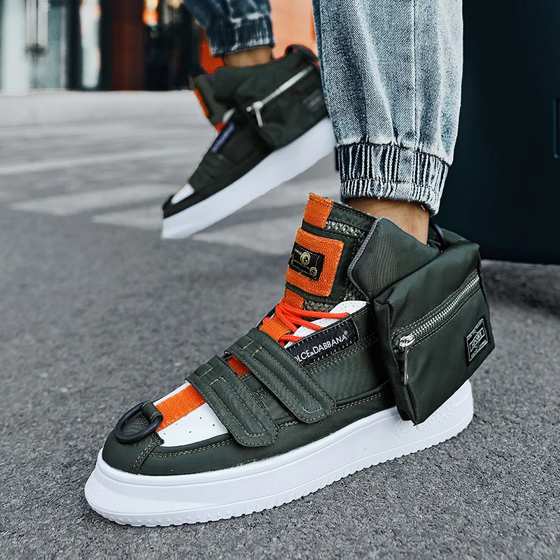 Autumn New Stylish Orange Pocket Decorative High Top Shoes Men Designer Sneakers Hip Hop Platform Sneakers Men zapatos de hombre
Autumn New Stylish Orange Pocket Decorative High Top Shoes Men Designer Sneakers Hip Hop Platform Sneakers Men zapatos de hombre