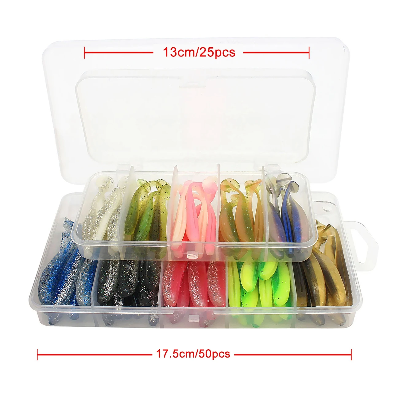 50pcs 5.5/6/6.5CM Artificial Fishing Lure Soft Fish Bait T-tail Creature Fishing Lure for Bass Trout for Outdoor Fishing Lovers
50pcs 5.5/6/6.5CM Artificial Fishing Lure Soft Fish Bait T-tail Creature Fishing Lure for Bass Trout for Outdoor Fishing Lovers