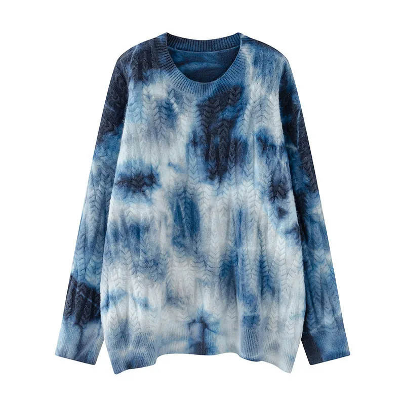 New Autumn Women Tie Dyed Sweater Women Winter Loose Korean Version Purple Knitted Twist Tops Blue O Neck Soft Warm Ladies
New Autumn Women Tie Dyed Sweater Women Winter Loose Korean Version Purple Knitted Twist Tops Blue O Neck Soft Warm Ladies