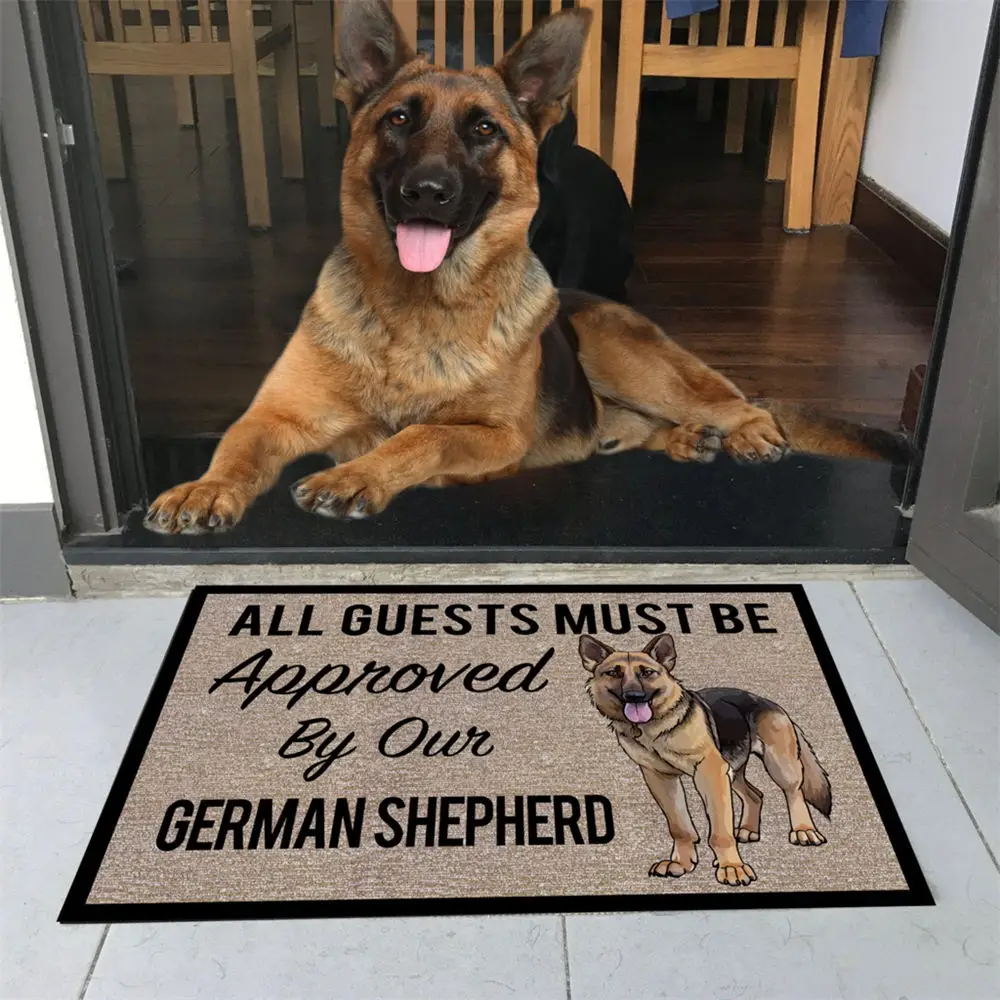 

CLOOCL Animals Carpets 3D Graphic All Guests Must Be Approved By Our GERMAN SHEPHERD Doormat Fashion Funny Door Mats