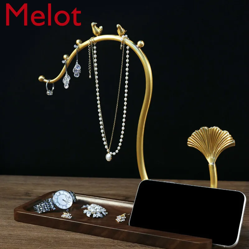 Chinese Style Golden Wooden Rings Ear Studs Earrings Necklace Bangle Storage Box Ornament Walnut Solid Wood Tray
Chinese Style Golden Wooden Rings Ear Studs Earrings Necklace Bangle Storage Box Ornament Walnut Solid Wood Tray