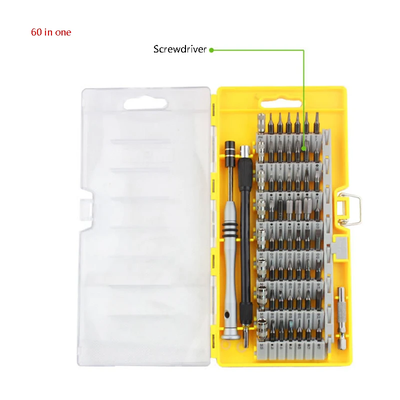 60 in 1 Precision Screwdriver Set Disassemble For Car Tablets Phone Computer Laptop PC Watch Electronic Repair Tools Kit 
60 in 1 Precision Screwdriver Set Disassemble For Car Tablets Phone Computer Laptop PC Watch Electronic Repair Tools Kit