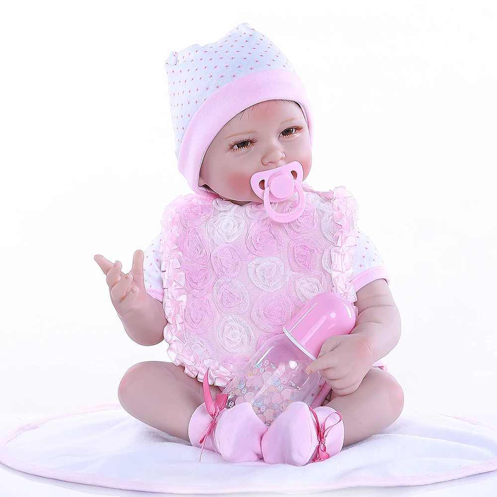 50cm 0-3Month Real Baby Size Smile With Teeth Realitic Reborn Doll Lifelike Soft Touch Weighted Body Pink Dress | Игрушки и хобби