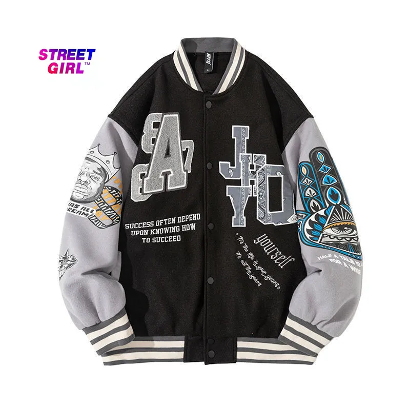 Модная брендовая бейсбольная Униформа с вышивкой в европейском и американском стиле для мужчин и женщин, свободная куртка-Авиатор в стиле х... 
Модная брендовая бейсбольная Униформа с вышивкой в европейском и американском стиле для мужчин и женщин, свободная куртка-Авиатор в стиле х...