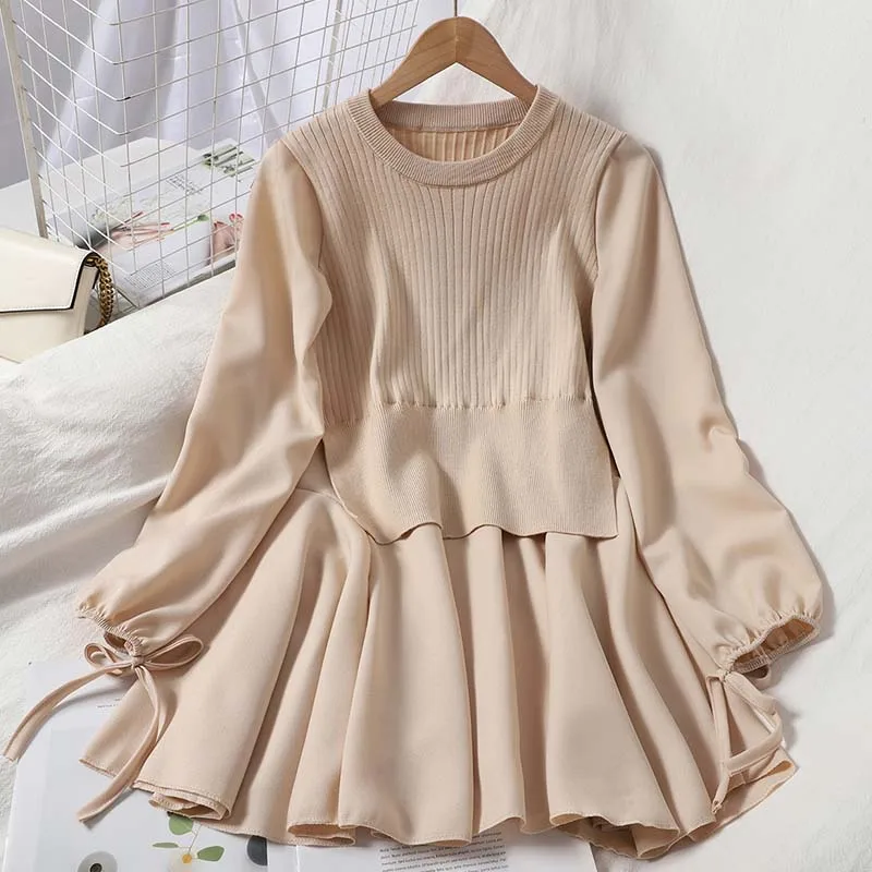 Fashion Patchwork Fake Two Piece Sweater Dress Women 2022 Spring Autumn Long Sleeve Knitted Female Mini Dresses Korean Vestido
Fashion Patchwork Fake Two Piece Sweater Dress Women 2022 Spring Autumn Long Sleeve Knitted Female Mini Dresses Korean Vestido