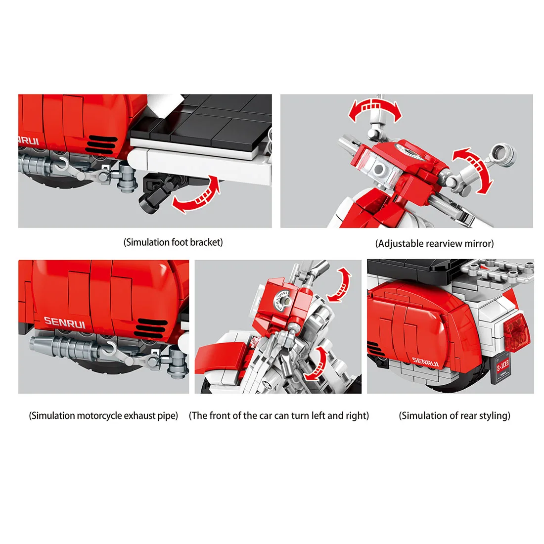 455Pcs Creative Motorcycle Bricks Model Scooter DIY Building Blocks Model Toy Birthday Christmas Gift
455Pcs Creative Motorcycle Bricks Model Scooter DIY Building Blocks Model Toy Birthday Christmas Gift