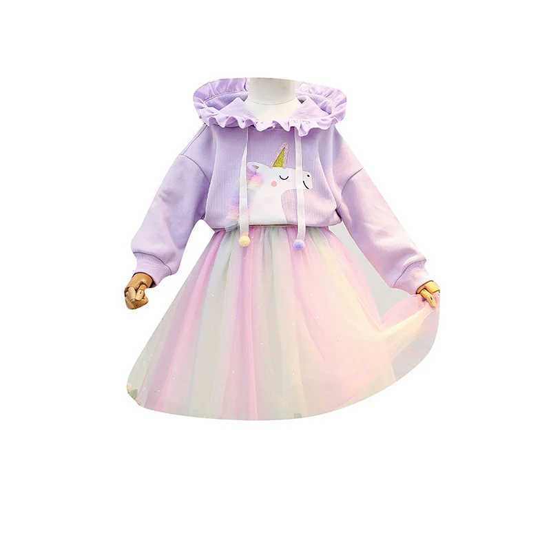 2022 Spring Autumn New Girls' Suit Fashion 2-Piece Cartoon Hooded Sweater +Rainbow Gauze Skirt Girls Clothing
2022 Spring Autumn New Girls' Suit Fashion 2-Piece Cartoon Hooded Sweater +Rainbow Gauze Skirt Girls Clothing